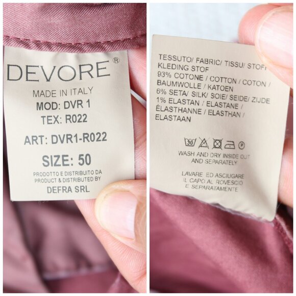 Devore Regular Fit Men's Pants Pink Size W34/30 US cotton Casual Business Italy - Picture 7 of 8